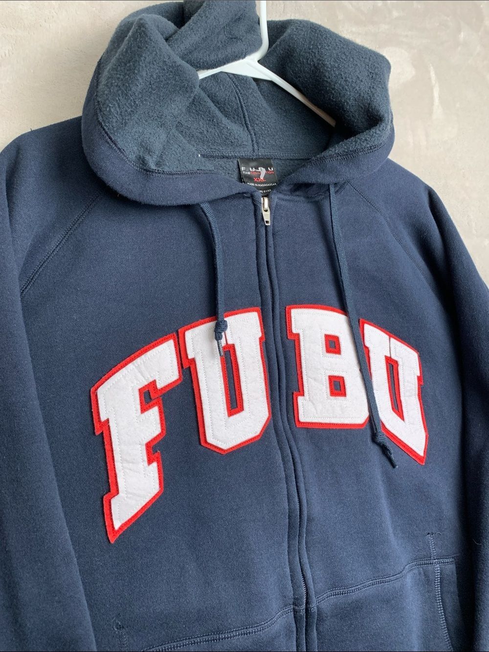 FUBU XXL Full Zip Hoodie Sweatshirt | Vintage 90s Y2K Navy Streetwear
